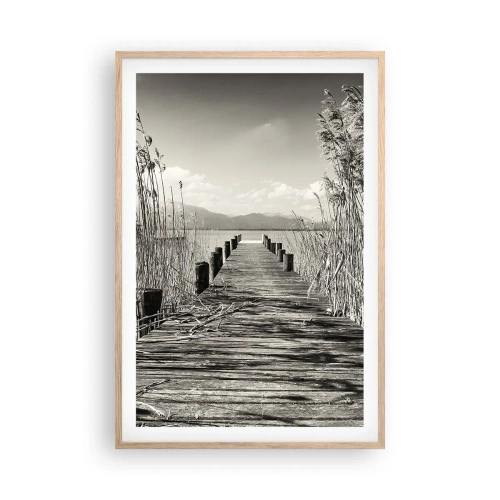 Poster in einem Rahmen aus heller Eiche - In der Stille des Grases - 61x91 cm