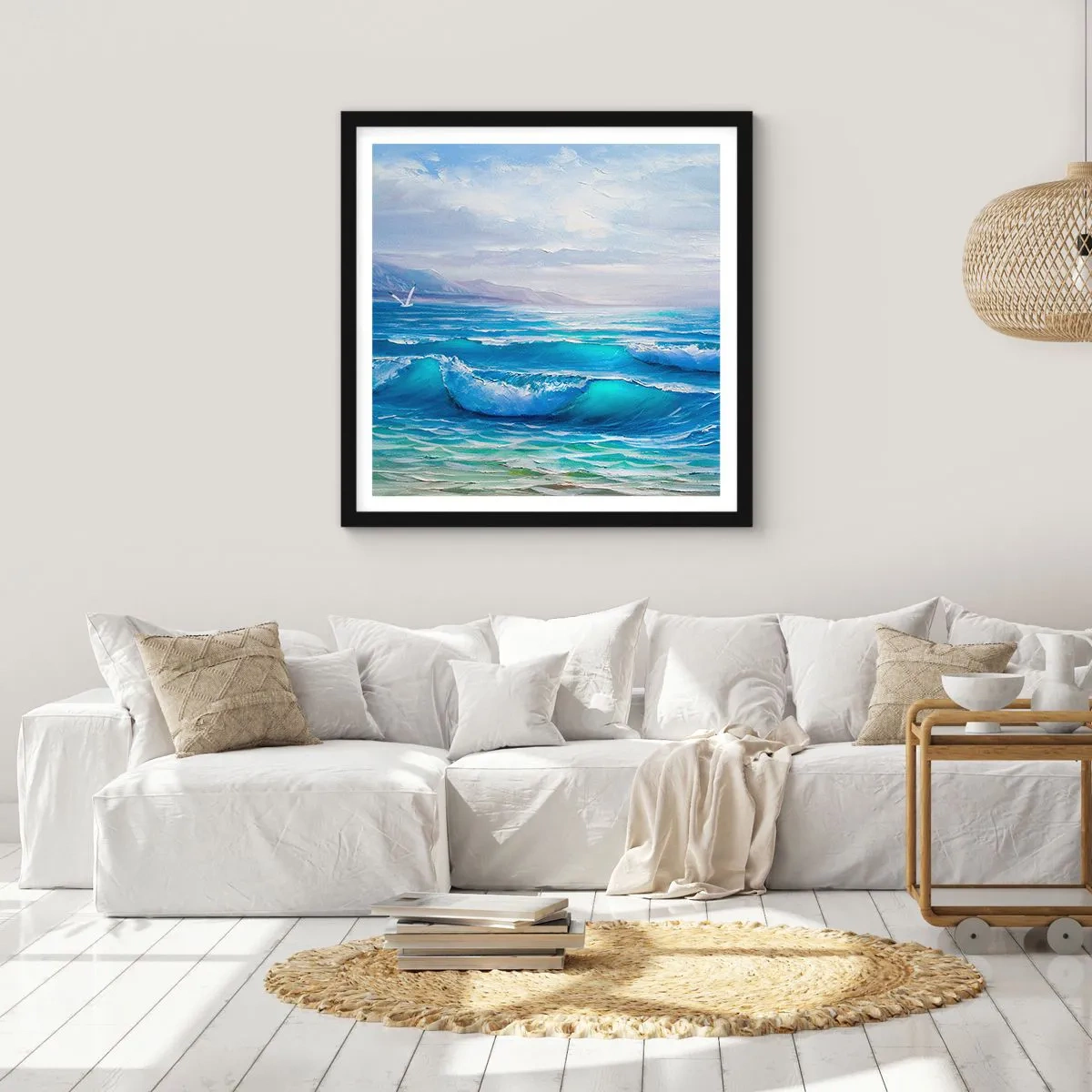 Poster in einem schwarzem Rahmen - Es bringt Erleichterung - 60x60 cm