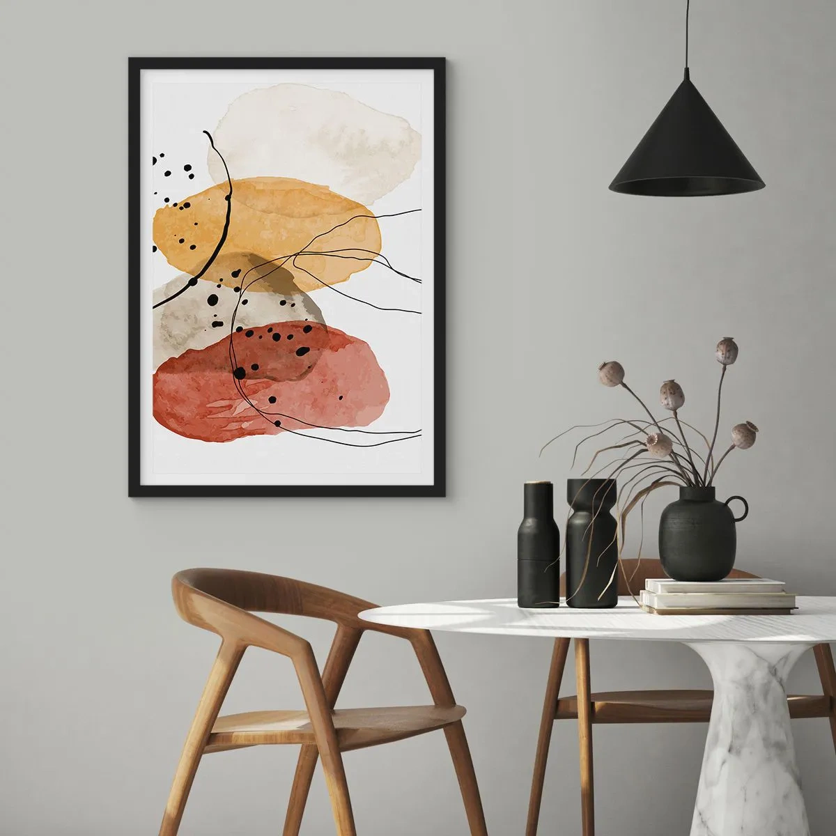 Poster in einem schwarzem Rahmen - Wie leichte, transparente Luft - 30x40 cm