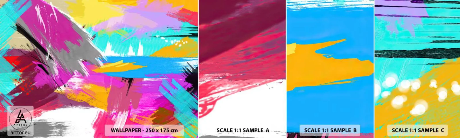 Fototapeten Muster Selbstklebend Deluxe Sticker - Und nochmal und nochmal und nochmal wieder - Abstraktion, Stück, Modernes Muster - 100x30 cm