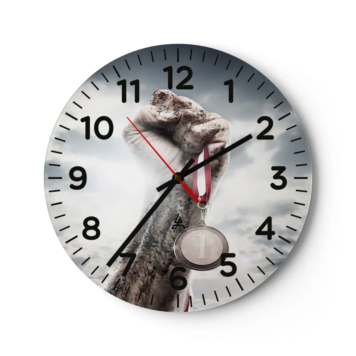 Wanduhr - Glasuhr - Per aspera ad astra - 40x40 cm