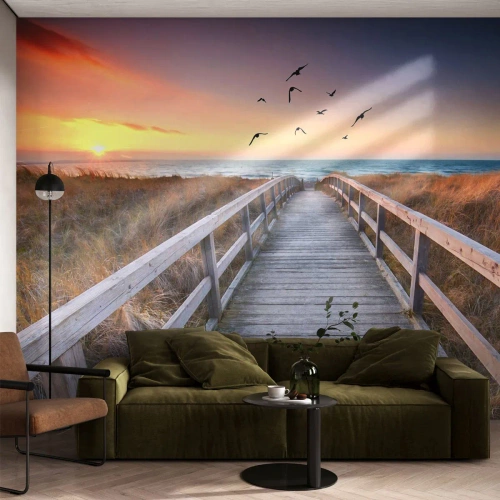 Fototapete Premium Canvas - Der Raum für Auffliegen - Landschaft, Meer, Strand - 150x105 cm