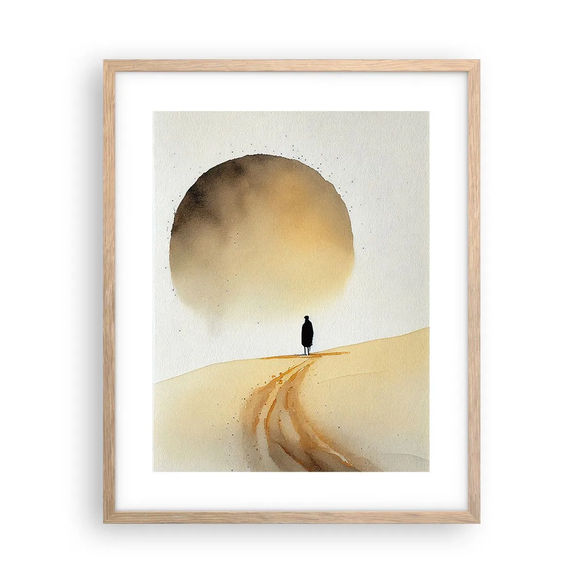 Poster in einem Rahmen aus heller Eiche - Immer sehnsüchtig - 40x50 cm