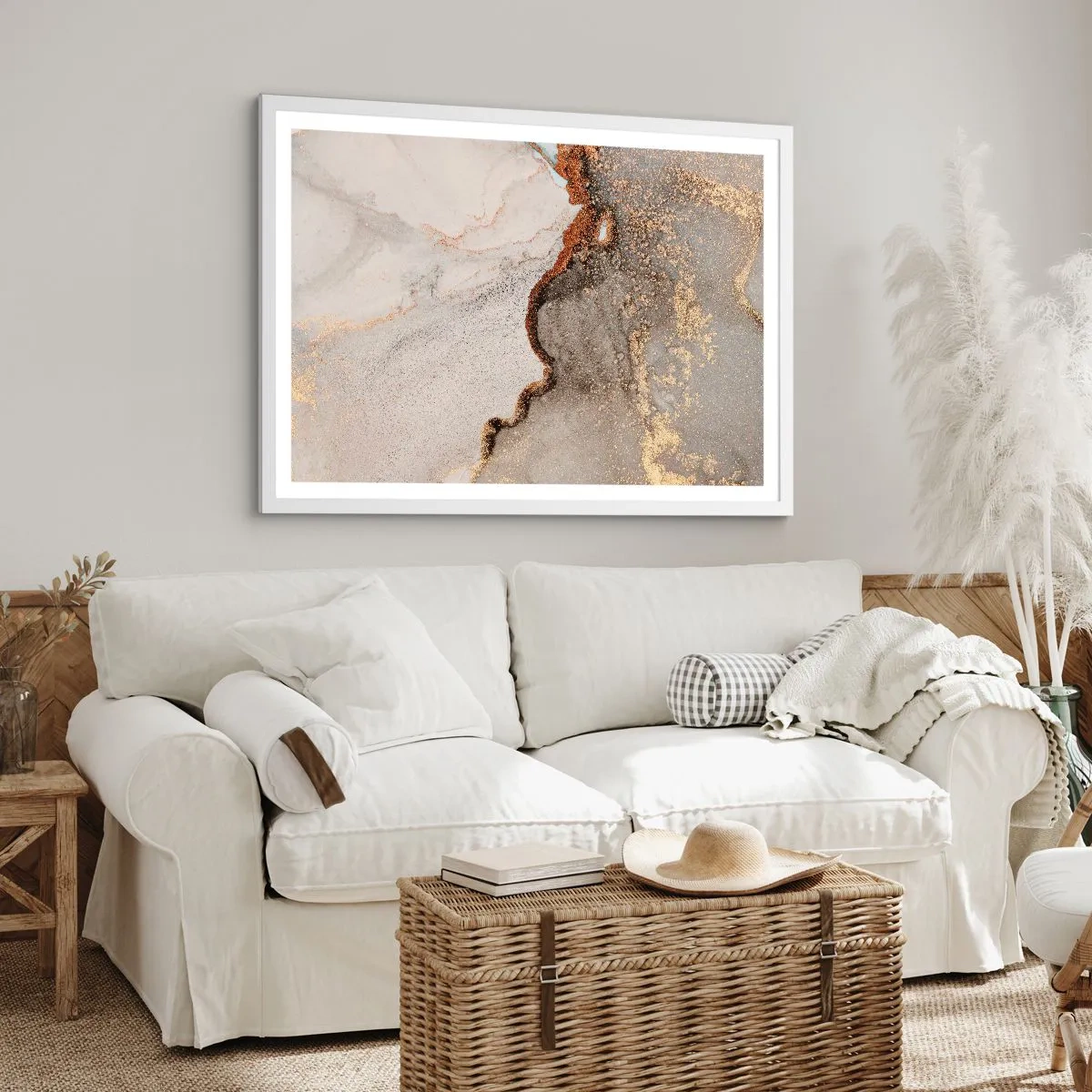 Poster in einem weißen Rahmen - An der Grenze der Farben - 70x50 cm