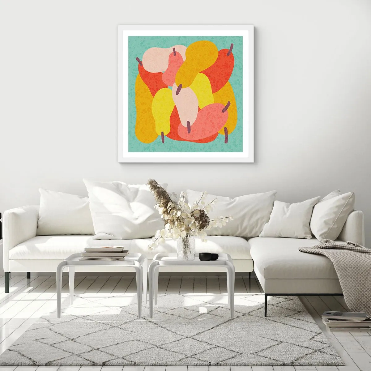 Poster in einem weißen Rahmen - Probieren Sie die Sommersonne - 40x40 cm