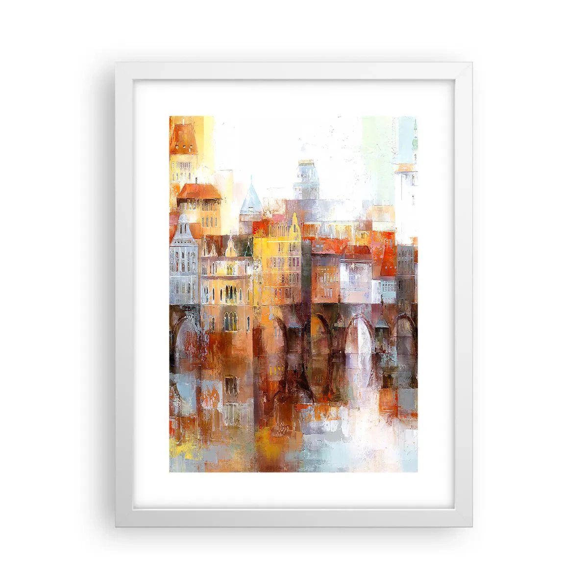 Poster in einem weißen Rahmen - Schön ist es auch unter der Brücke - 30x40 cm