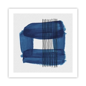 Poster - Blaue und schwarze Komposition - 50x50 cm