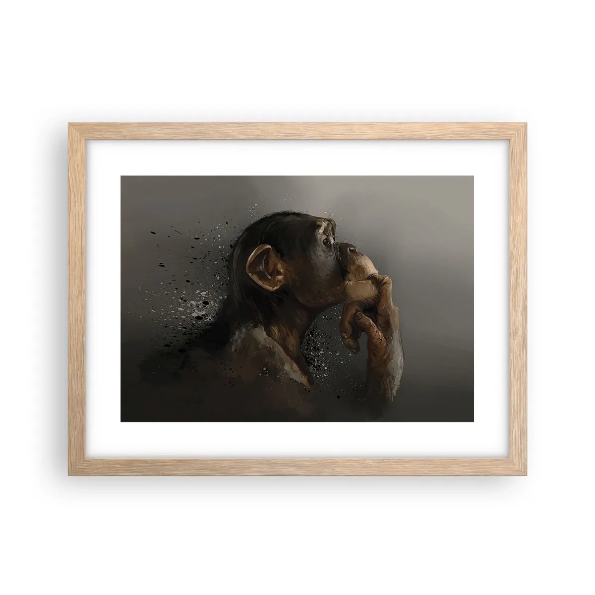 Poster in einem Rahmen aus heller Eiche - Sicherlich ein Denker - 40x30 cm