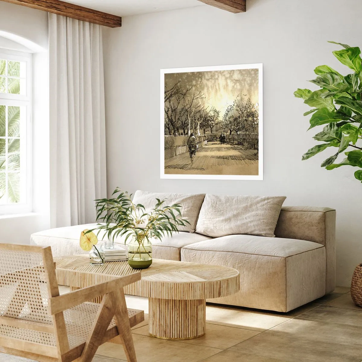 Poster - Ein Moment mit einer Feder angehalten - 40x40 cm