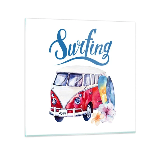 Glasbild - Bild auf glas - Gurke - ein Klassiker für einen Surfer - 70x70 cm