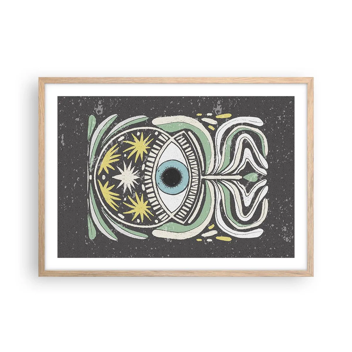 Poster in einem Rahmen aus heller Eiche - Stammesrituale - 70x50 cm