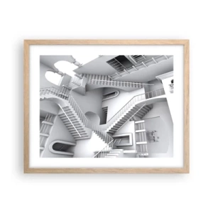 Poster in einem Rahmen aus heller Eiche - Die Paradoxien des Weltraums - 50x40 cm