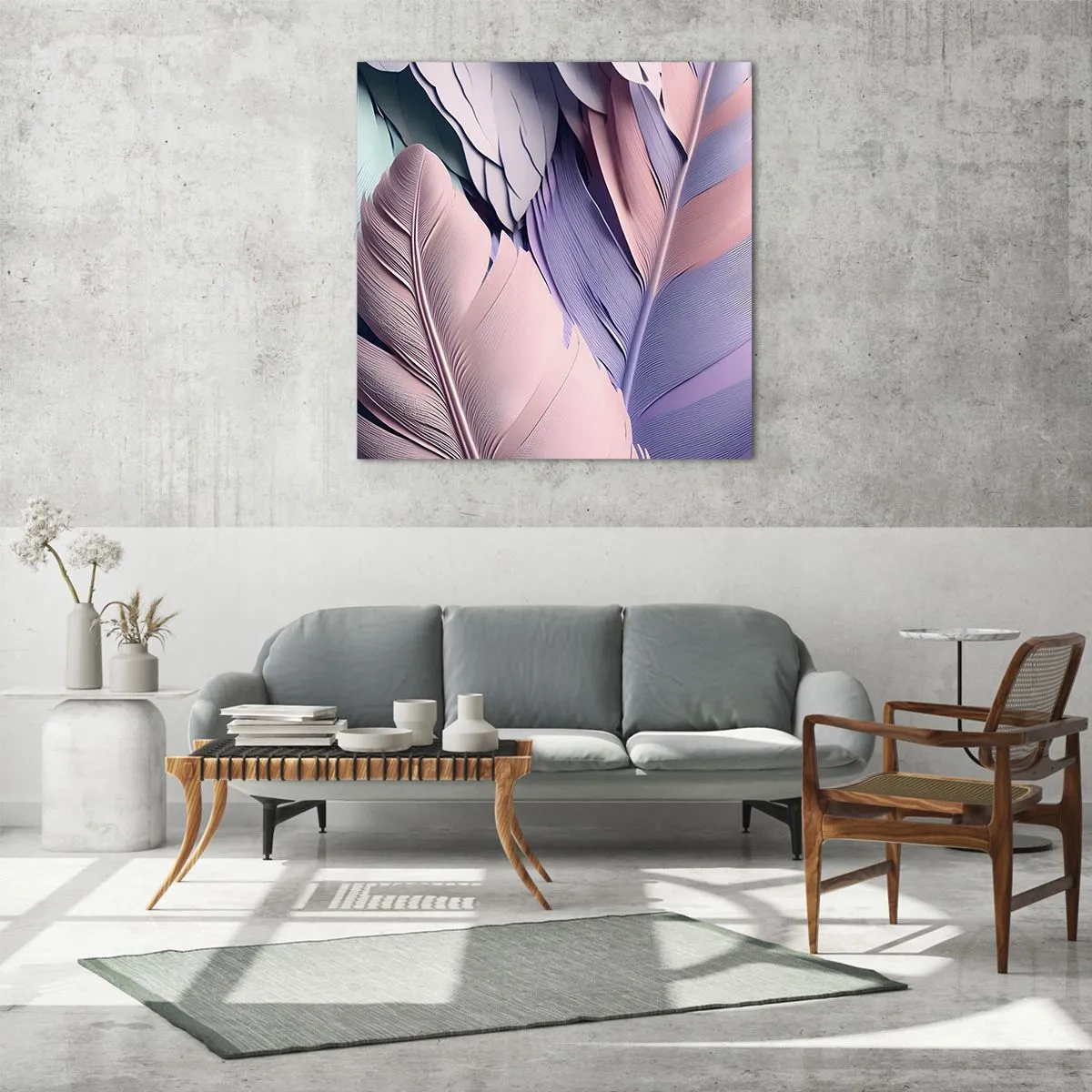 Glasbild - Bild auf glas - Vogel-Chic - 70x70 cm