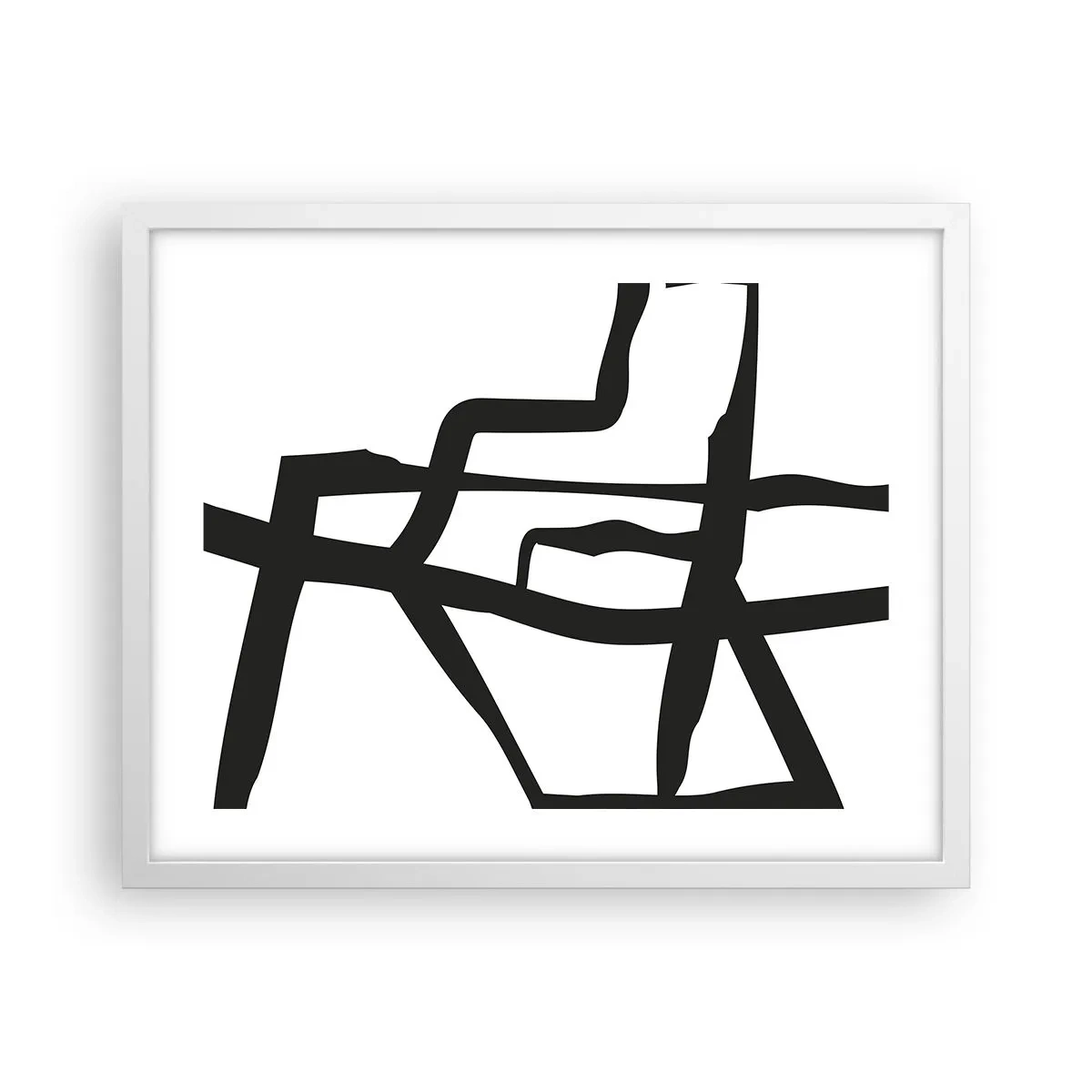 Poster in einem weißen Rahmen - Schwarz-Weiß-Design - 50x40 cm