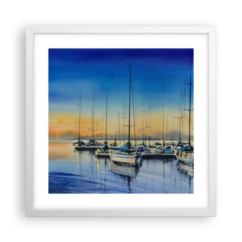 Poster in einem weißen Rahmen - Ende eines guten Tages - 40x40 cm