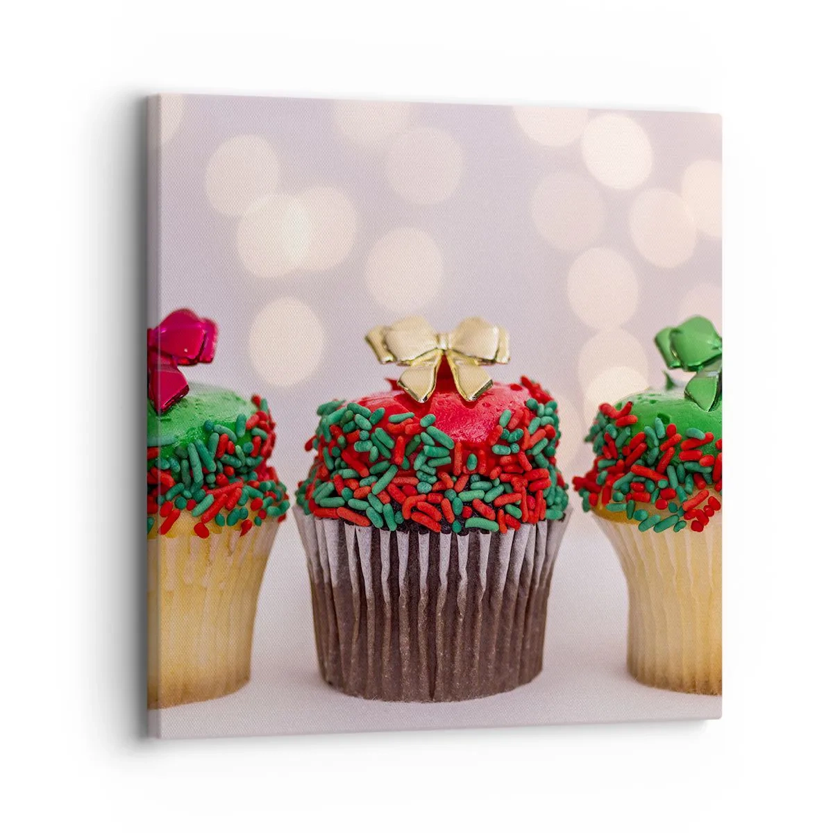 Bild auf Leinwand - Leinwandbild - Süßigkeiten bis zu der Schleife - 30x30 cm