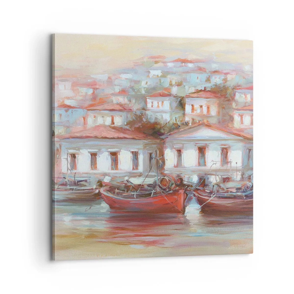 Bild auf Leinwand - Leinwandbild - Glückliche Stadt - 60x60 cm