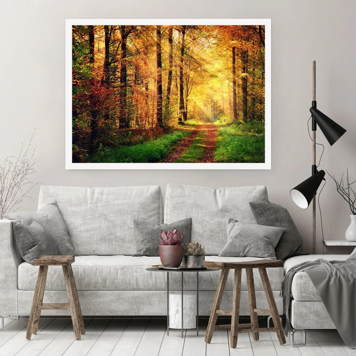 Poster - Waldgoldene Stille - 91x61 cm