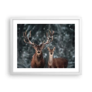 Poster in einem weißen Rahmen - Herr des Waldes mit seiner Frau - 50x40 cm