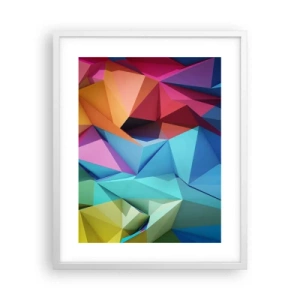 Poster in einem weißen Rahmen - Regenbogen-Origami - 40x50 cm