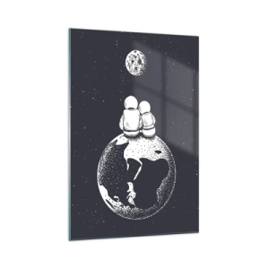 Glasbild - Bild auf glas - Kosmische Liebesgeschichte - 70x100 cm