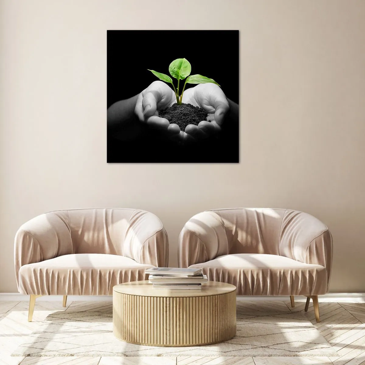 Glasbild - Bild auf glas - Ich liebe die Natur, ich beschütze sie - 50x50 cm