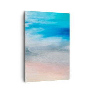 Bild auf Leinwand - Leinwandbild - Abstrakte Pinselstriche in Blau- und Rosatönen - 50x70cm - Elemente: Luft - Moderne Wanddekoration für Wohnzimmer und Schlafzimmer ARTTOR