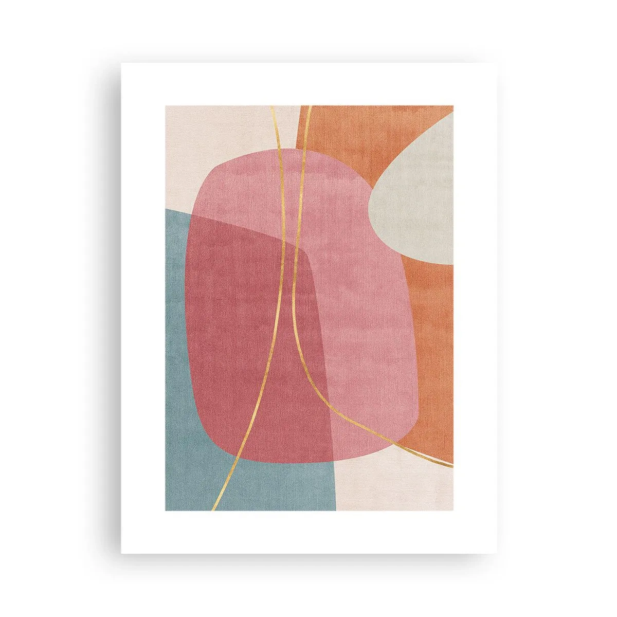 Poster - Pastellkomposition mit Goldfaden - 30x40 cm