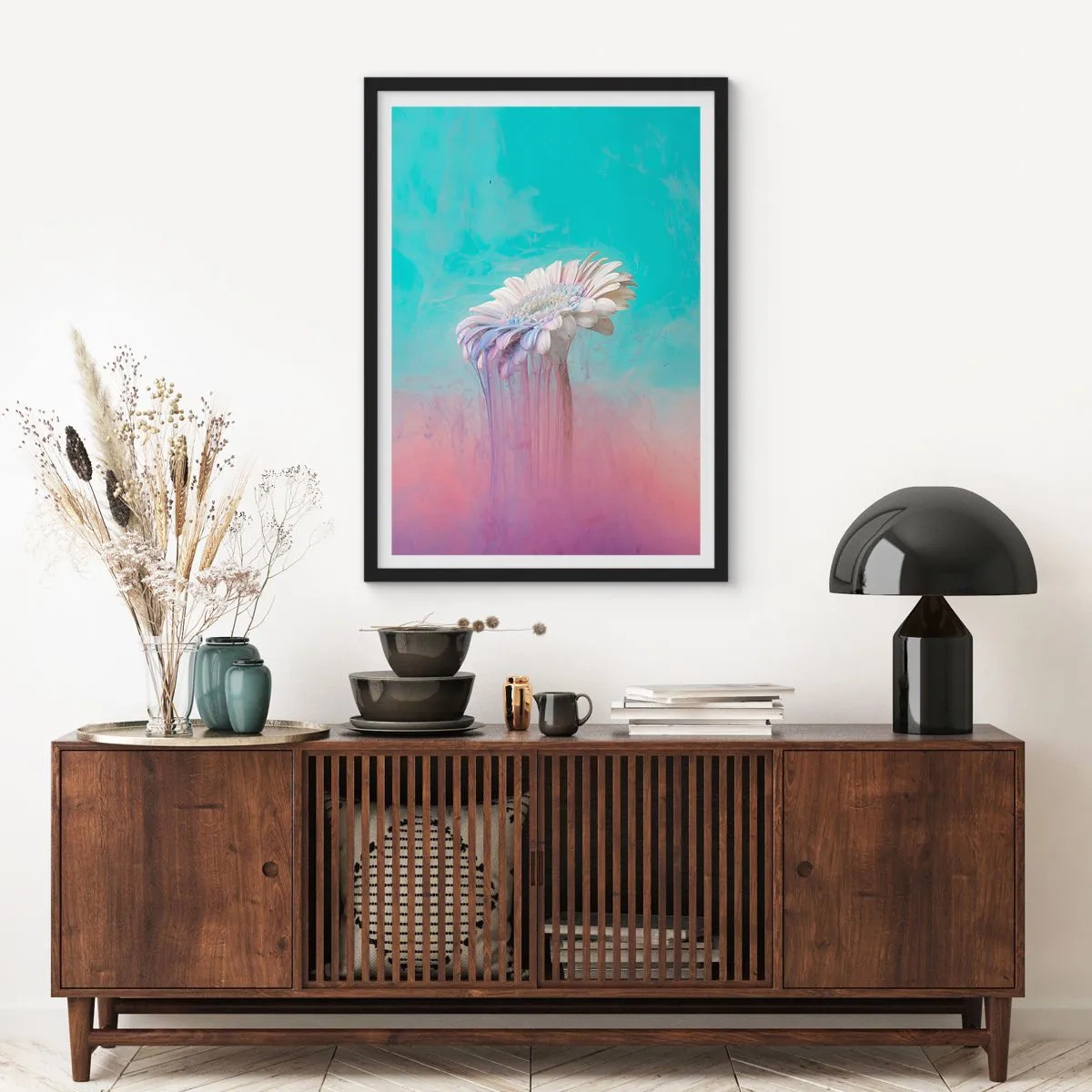 Poster in einem schwarzem Rahmen - Blumenunterwelt - 40x50 cm