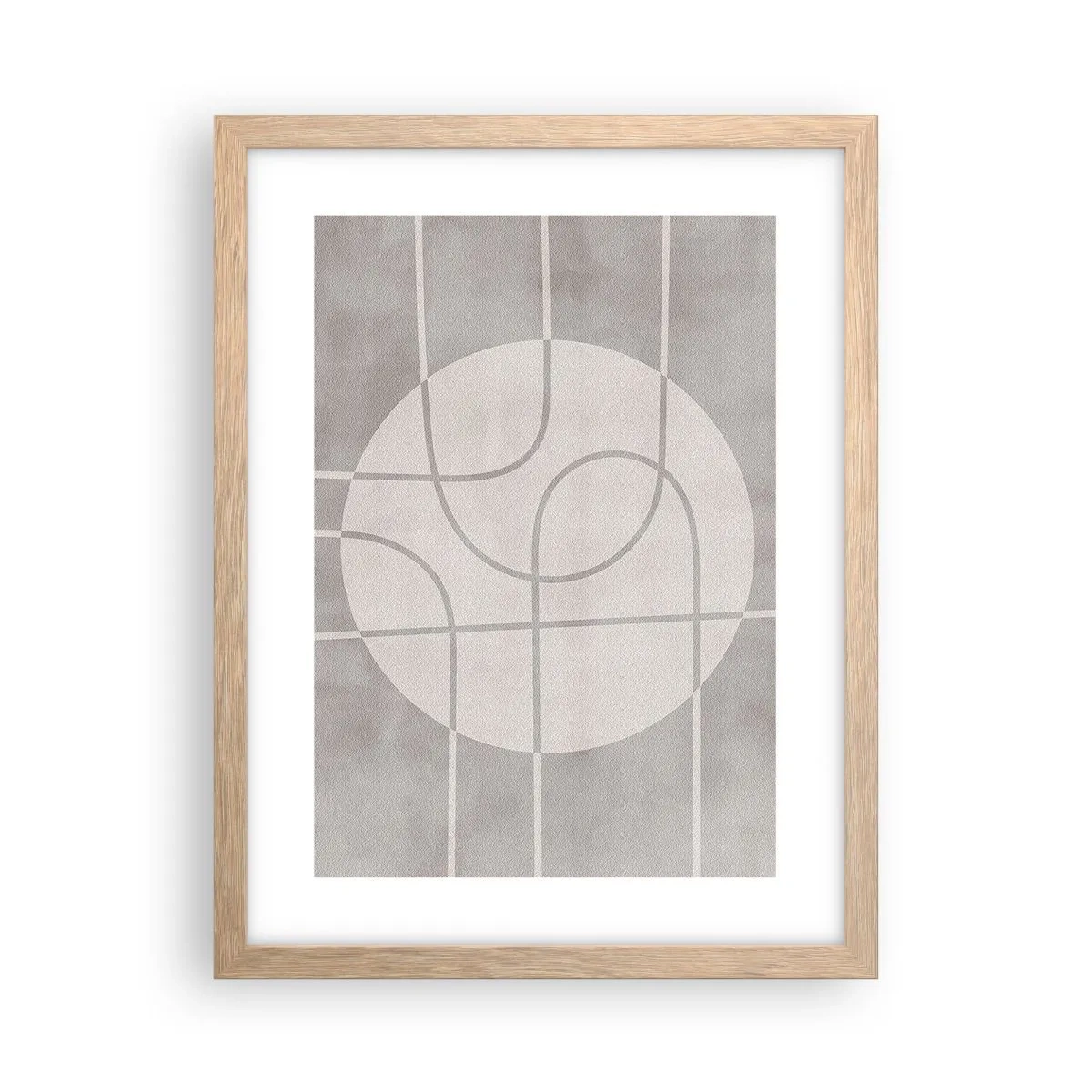 Poster in einem Rahmen aus heller Eiche - Kreisförmig und geradeaus - 30x40 cm