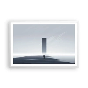 Poster in einem weißen Rahmen - Chance oder Bedrohung? - 91x61 cm