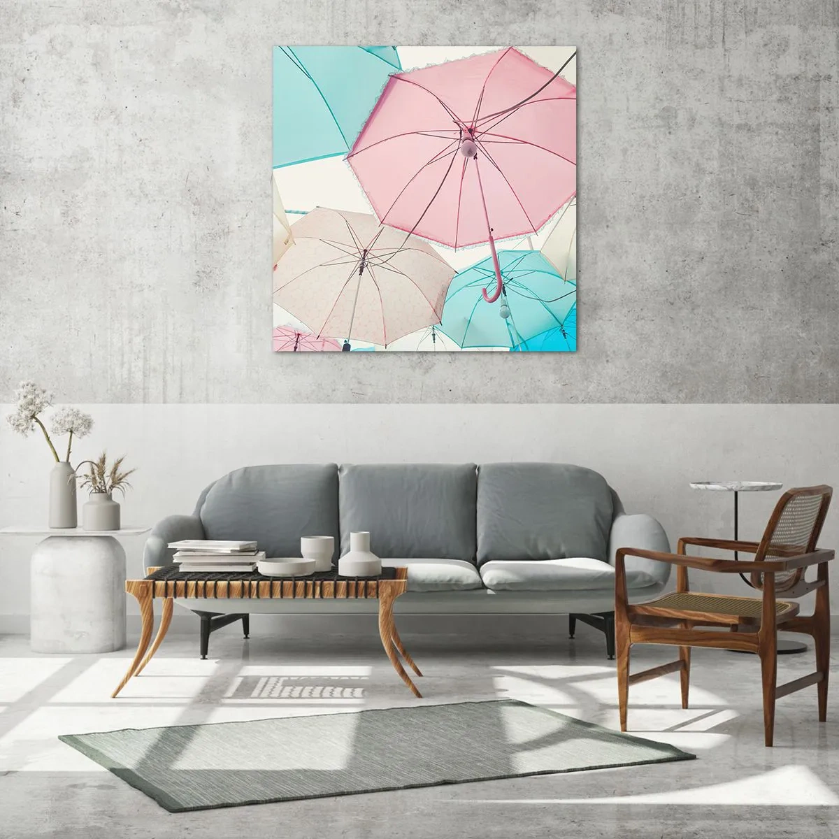 Glasbild - Bild auf glas - Mal Sonne, mal Regen - 70x70 cm