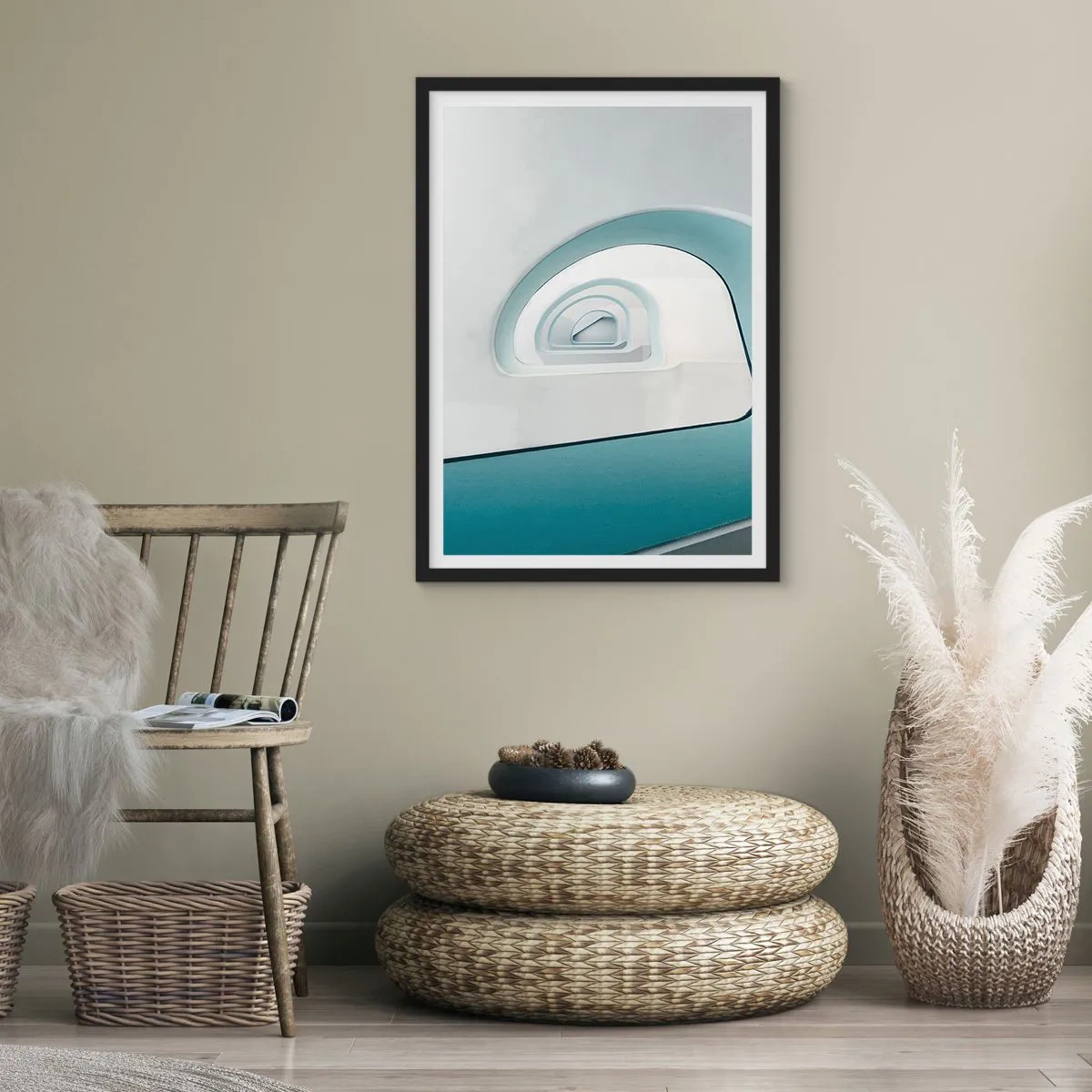 Poster in einem schwarzem Rahmen - Bis zum Ende des Blaus - 40x50 cm