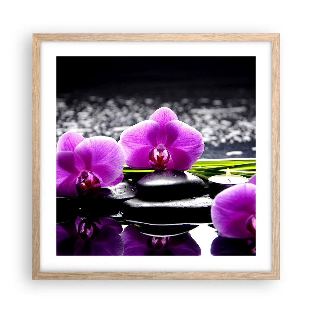 Poster in einem Rahmen aus heller Eiche - In Ruhe ertrinken - 50x50 cm