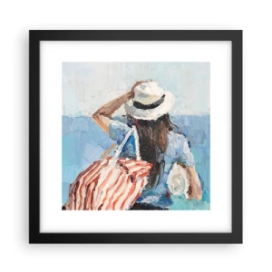 Poster in einem schwarzem Rahmen - Willkommen in den Sommerferien - 30x30 cm