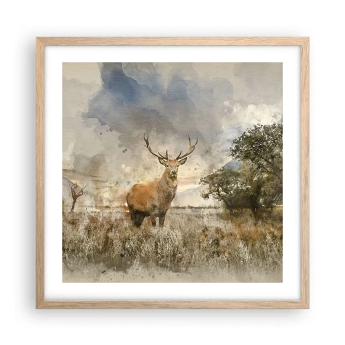 Poster in einem Rahmen aus heller Eiche - Würde – Stärke – Würde - 50x50 cm