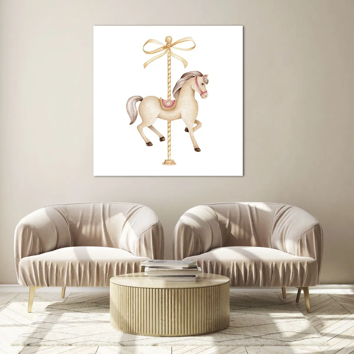 Glasbild - Bild auf glas - Anmutiger Trab - 70x70 cm