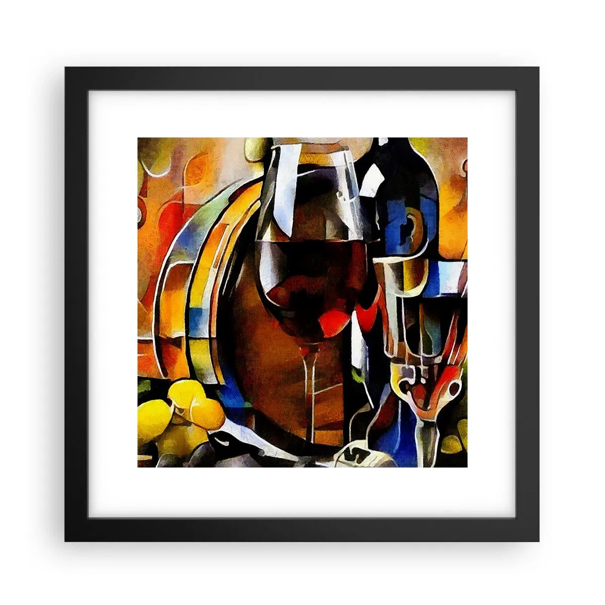 Poster in einem schwarzem Rahmen - Und die Welt nimmt Farben an - 30x30 cm