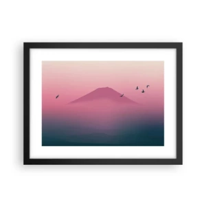 Poster in einem schwarzem Rahmen - Wanderer über den Wolken - 40x30 cm