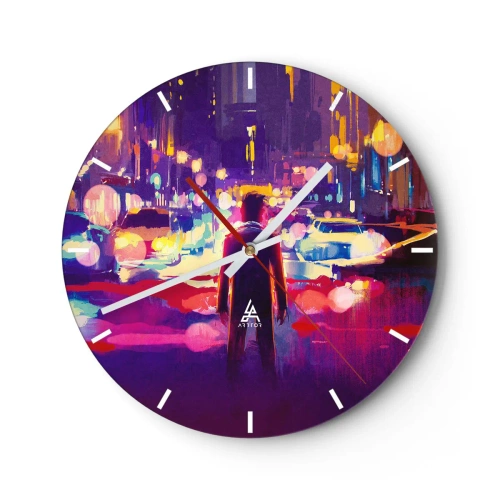 Wanduhr - Glasuhr - Eingetaucht in das Licht - 40x40 cm