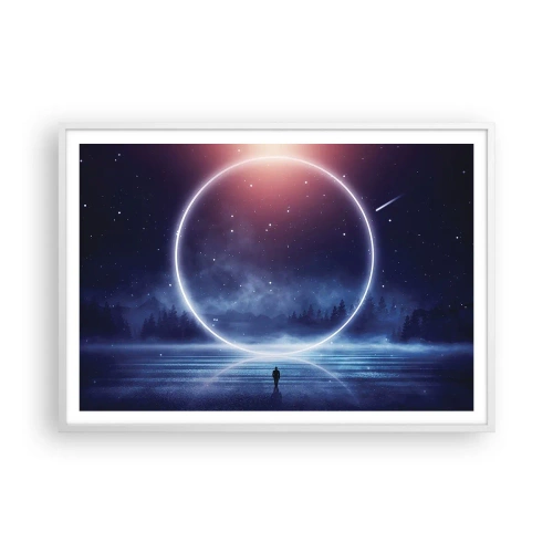 Poster in einem weißen Rahmen - Sie sind schon da ... - 100x70 cm