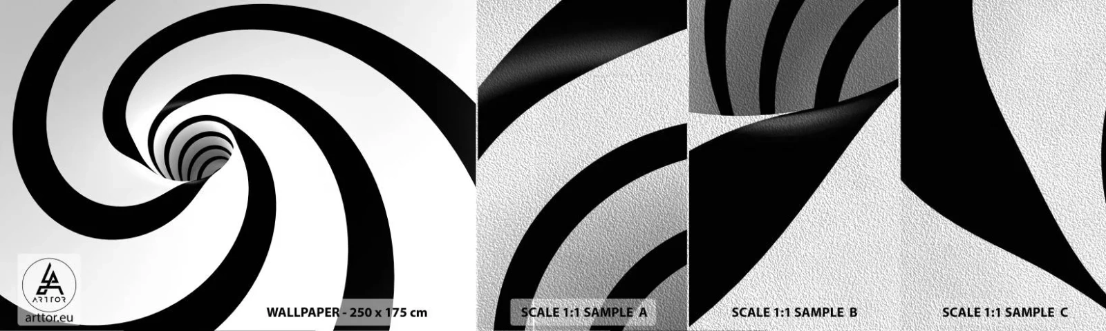 Fototapeten Muster Premium Sand - Dem Wirbel nachgeben? - Abstraktion, 3D, Wirbel - 100x30 cm