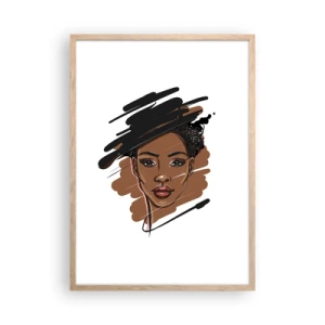 Poster in einem Rahmen aus heller Eiche - Süß wie Schokolade - 50x70 cm