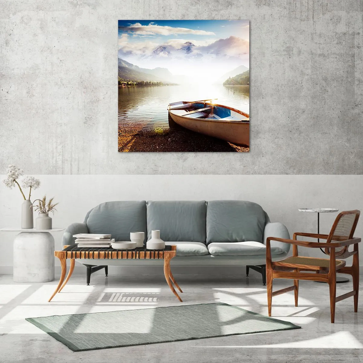 Glasbild - Bild auf glas - Am tollen und klaren Wasser - 60x60 cm