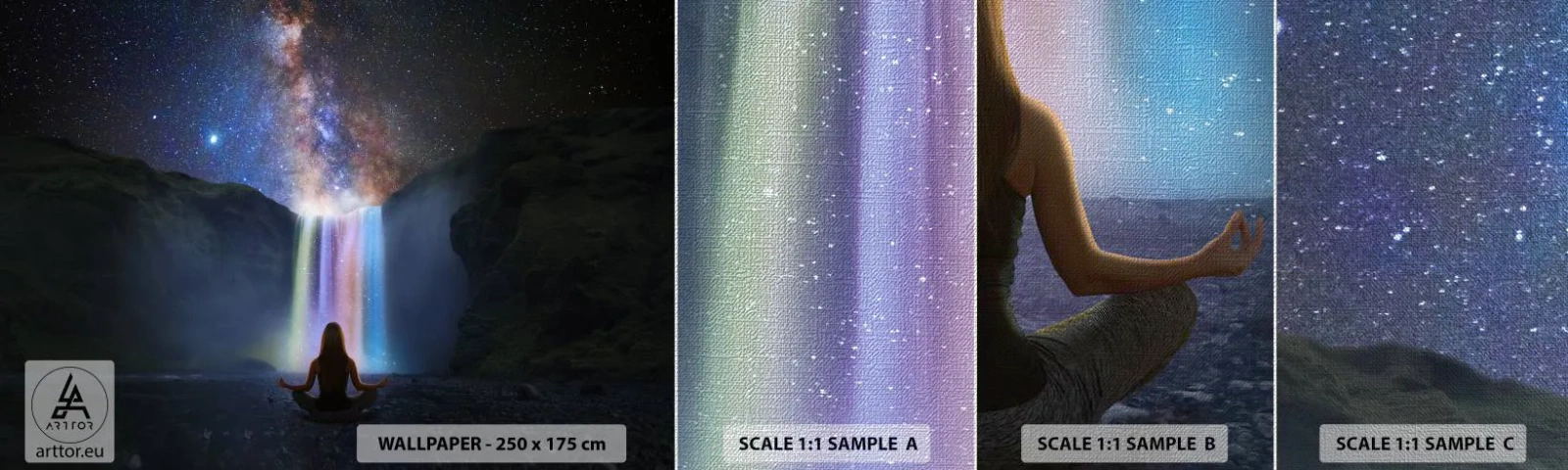 Fototapeten Muster Premium Canvas - Absolute Harmonie - Abstraktion, Wasserfall, Fantasie - 100x30 cm