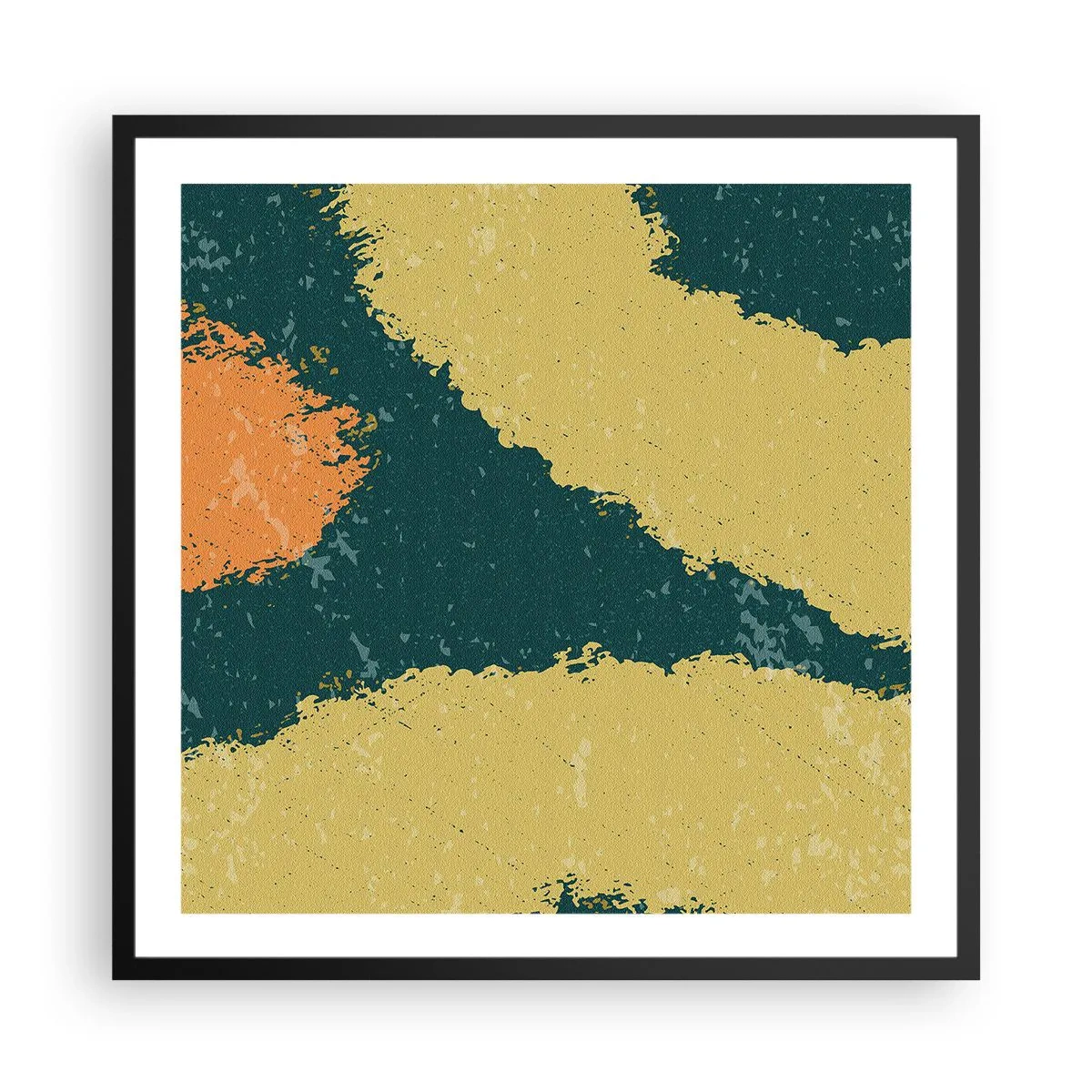 Poster in einem schwarzem Rahmen - Abstraktion – langsame Bewegung - 60x60 cm