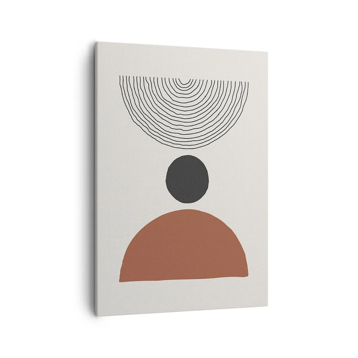 Bild auf Leinwand - Leinwandbild - Abstrakte geometrische Figuren in warmen Farben - 50x70cm - Das Zentrum der Aufmerksamkeit - Moderne Wanddekoration für Wohnzimmer und Schlafzimmer ARTTOR