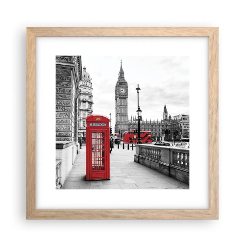 Poster in einem Rahmen aus heller Eiche - London, ohne Zweifel - 30x30 cm