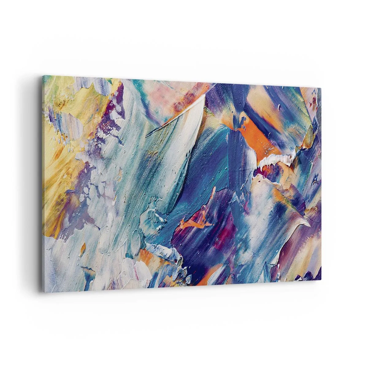 Bild auf Leinwand - Leinwandbild - Bunte Abstraktion mit Acrylfarbe Textur - 120x80cm - Farbverwirrung - Moderne Wanddekoration für Wohnzimmer und Schlafzimmer ARTTOR