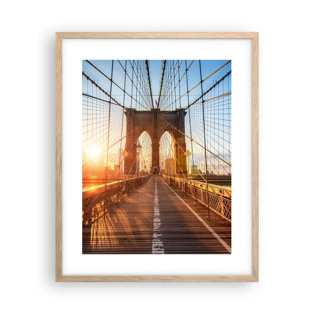 Poster in einem Rahmen aus heller Eiche - Auf der goldenen Brücke - 40x50 cm